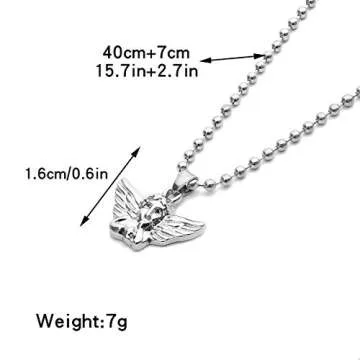 YOOESTORES82 Silver Angel Necklace for Women and Men