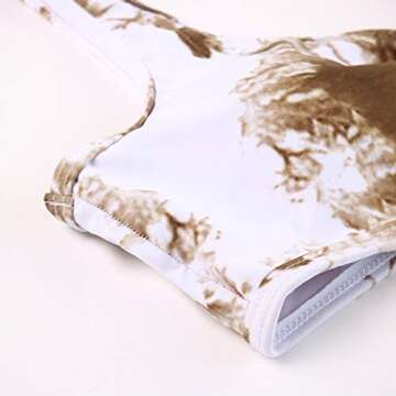 OMKAGI Cute Cutout Swimsuit for Women Sexy Two Piece High Waisted Bikini Bottom(L,Brown-3913)