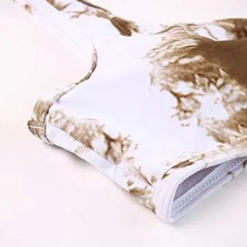 OMKAGI Cute Cutout Swimsuit for Women Sexy Two Piece High Waisted Bikini Bottom(L,Brown-3913)