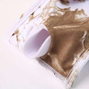 OMKAGI Cute Cutout Swimsuit for Women Sexy Two Piece High Waisted Bikini Bottom(L,Brown-3913)