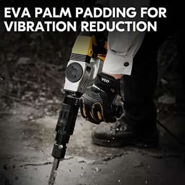 Vgo... 1-Pair Heavy Duty Synthetic Leather Work Gloves, Impact Protection Mechanic Gloves, Rigger Gloves, Vibration Reduction, Touchscreen Capable (Size L, Black, SL8849)