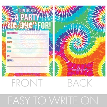 Colorful Tie Dye Birthday Party Invitations for All Ages