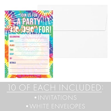 Colorful Tie Dye Birthday Party Invitations for All Ages