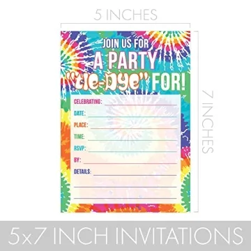 Colorful Tie Dye Birthday Party Invitations for All Ages