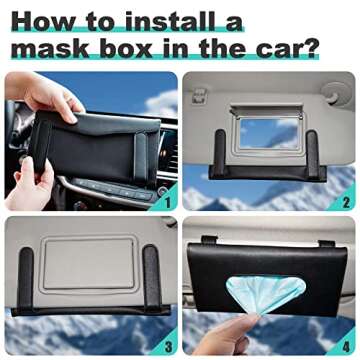 RENZHICHU Car Tissue Holder Sun Visor Tissue Holder for Car, Mask Box Hanging Car Accessories Interior Napkin Case Wipes Holder Tissue Storage Organizer for Women Men and Teens