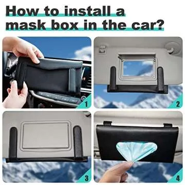 RENZHICHU Car Tissue Holder Sun Visor Tissue Holder for Car, Mask Box Hanging Car Accessories Interior Napkin Case Wipes Holder Tissue Storage Organizer for Women Men and Teens