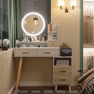Tiptiper Vanity with Lights & Storage for Your Beauty Routine