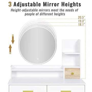 Tiptiper Vanity with Lights & Storage for Your Beauty Routine