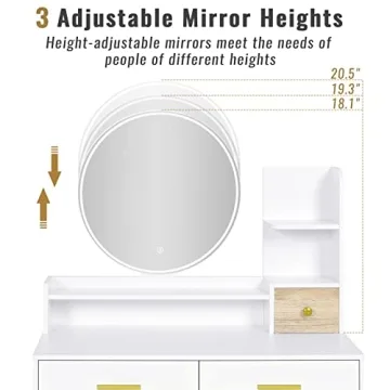 Tiptiper Vanity with Lights & Storage for Your Beauty Routine