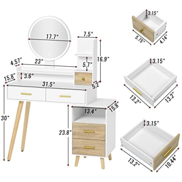 Tiptiper Vanity with Lights & Storage for Your Beauty Routine