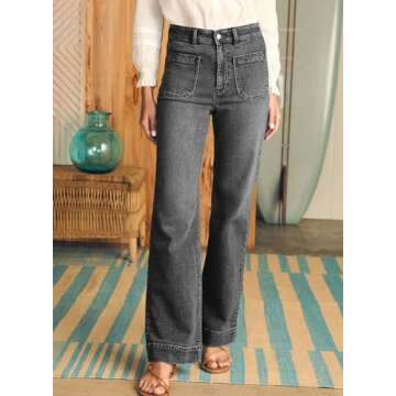 Astylish Wide Leg Jeans for Women Trendy High Waisted Straight Jeans Loose Denim Pants Stretchy Butt...