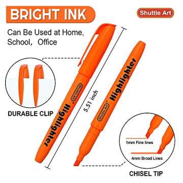 Shuttle Art Highlighters 30 Pack Non-Toxic Bright Colors