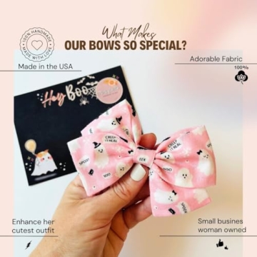 Cute Pink Halloween Bows for Toddlers and Girls - USA