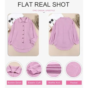 Stylish Dokotoo Long Sleeve V Neck Waffle Knit Shirt