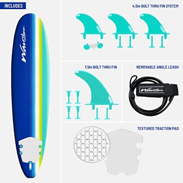 WAVESTORM Premium 8ft Classic Longboard Surfboard