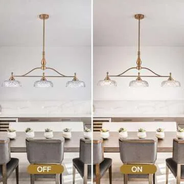 HDDFL Chandeliers Light Pendant Light Fixture Vintage Pendant Lighting Fixtures 3 Lights Chandelier Matte Brass Hanging Light Kitchen Glass Pendant Lights for Island Dining Room Living Room