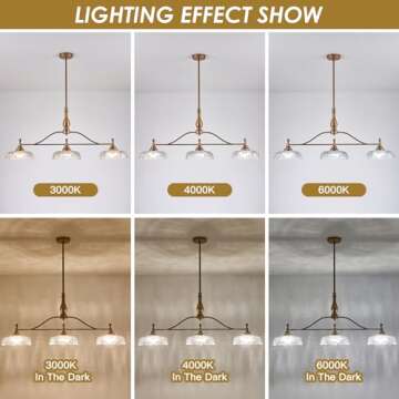 HDDFL Chandeliers Light Pendant Light Fixture Vintage Pendant Lighting Fixtures 3 Lights Chandelier Matte Brass Hanging Light Kitchen Glass Pendant Lights for Island Dining Room Living Room