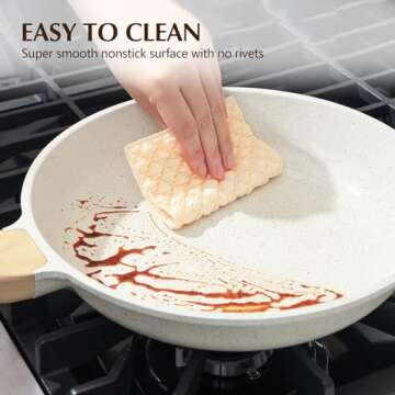 SENSARTE Nonstick Ceramic Frying Pan Skillet with Lid, 12.5 Inch Omelet Pan, Healthy Non Toxic Chefs Pan, Induction Compatible Egg Pan with Heat Resistant Handle, PFAS-Free