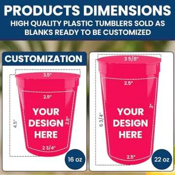 CSBD 22 oz. Plastic Cups – Customizable and Durable Tumblers