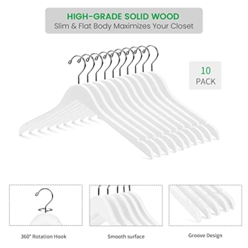Premium Lotus Wood Hangers Smooth Finish 360 Swivel Hook