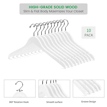 Premium Lotus Wood Hangers Smooth Finish 360 Swivel Hook
