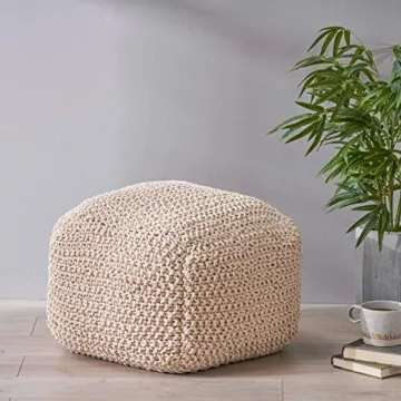 Christopher Knight Home Knox Cotton Pouf for Versatile Style