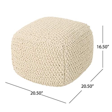 Christopher Knight Home Knox Cotton Pouf for Versatile Style