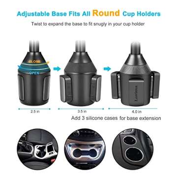 Lorima Cup Holder Phone Mount for iPhone and Android Devices