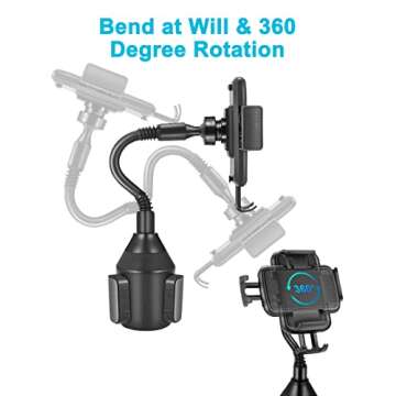 Lorima Cup Holder Phone Mount for iPhone and Android Devices