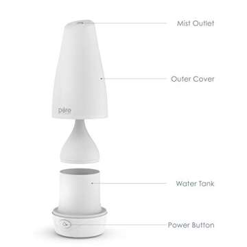 Pure Enrichment® PureSpa™ Essential Oil Diffuser - Compact Ultrasonic Aromatherapy Diffuser, Natural Air Deodorizer, 100ml Water Tank, and Optional Mood Light - Lasts Up to 7 Hours with Auto Shut-Off
