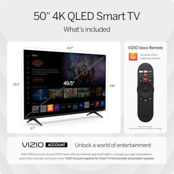VIZIO 50-inch Quantum 4K QLED HDR Smart TV w/Dolby Vision HDR, WiFi 6, Bluetooth Headphone Capable, ...