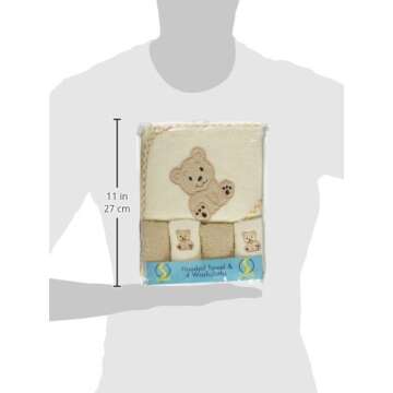 Spasilk Hooded Bath Towel & Washcloths for Newborns