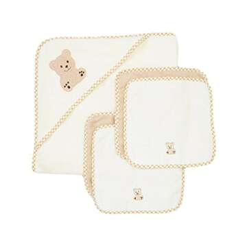 Spasilk Hooded Bath Towel & Washcloths for Newborns