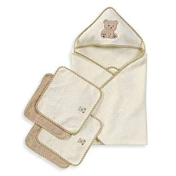 Spasilk Hooded Bath Towel & Washcloths for Newborns