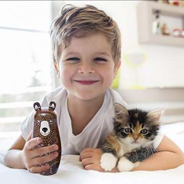 Conzy Russian Nesting Dolls for Kids, Stacking Wooden Handmade Matryoshka Dolls, 5 Piece Cute Cartoon Animal Pattern, Great Toy Gift for Girls Boys' Birthday or Home Decoration (Brown)