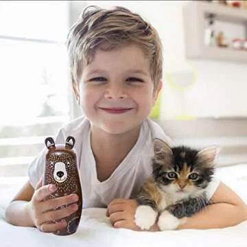 Conzy Russian Nesting Dolls for Kids, Stacking Wooden Handmade Matryoshka Dolls, 5 Piece Cute Cartoon Animal Pattern, Great Toy Gift for Girls Boys' Birthday or Home Decoration (Brown)