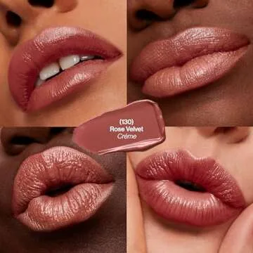 Revlon Super Lustrous Lipstick, Creamy Formula For Soft, Fuller-Looking Lips, Moisturized Feel, 130 Rose Velvet, 0.15 oz
