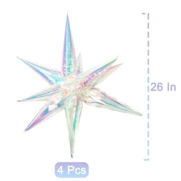 Tellpet Starburst Balloons, 50 Pcs Star Balloons 12 Spike Foil Explosion Party Balloons for Decoration Birthday Wedding Decorations