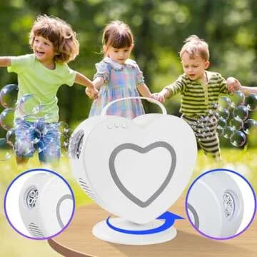 SANYIYIBA Heart Shaped Bubble Machine Automatic Blower Bubble Machine Bubble Maker with 360° Rotation for Kid Outdoor Family Games Party Birthday Gift