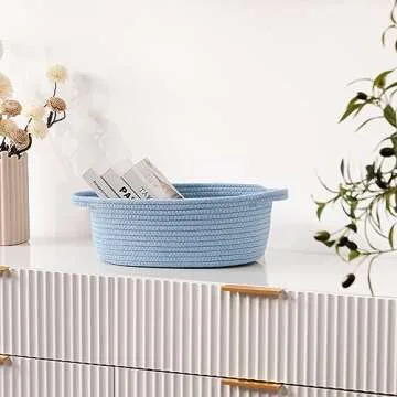 UBBCARE Small Cotton Woven Basket for Gifts & Storage