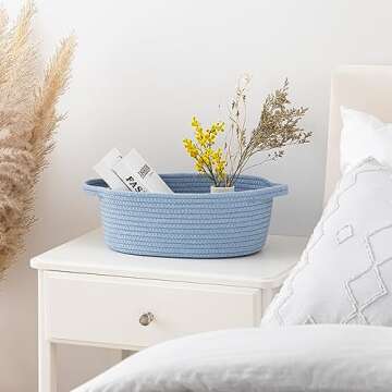 UBBCARE Small Cotton Woven Basket for Gifts & Storage