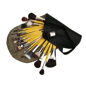 Luxury 24pc Makeup Brush Set with Roll-Up Pouch