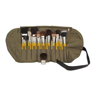 Luxury 24pc Makeup Brush Set with Roll-Up Pouch