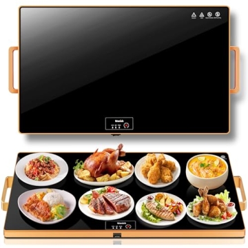 Electric Warming Tray（XXL 32”x18”），Food Warmer with Thermostat and Full Surface Heating，...