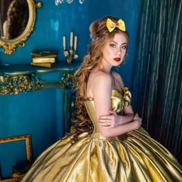 4-Inch Princess Hair Bow Clips for Girls and Women