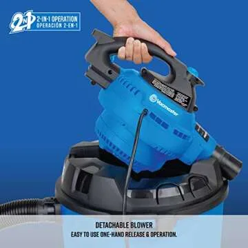 Vacmaster VBV1210, 12-Gallon* 5 Peak HP** Wet/Dry Shop Vacuum with Detachable Blower, Blue