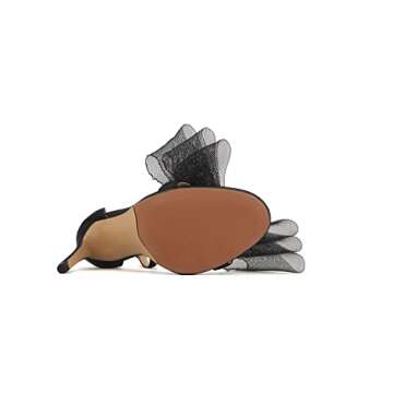 keleimusi Womens Wedding Sandals with Asymmetric Mesh Bows Dress Ankle Strap Stiletto Heels