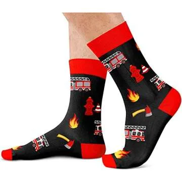Fireman Off Duty Socks Comfortable Fun Gift for Men