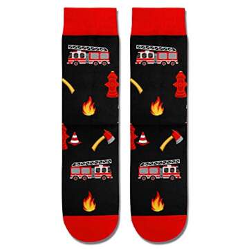 Zmart Fireman Gifts For Men Firefighter Gifts For Men Firefighting Gifts Fire Chief Gifts, Fireman Socks Firefighter Socks Men Fire Socks Flame Sock