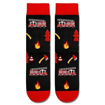 Fireman Off Duty Socks Comfortable Fun Gift for Men